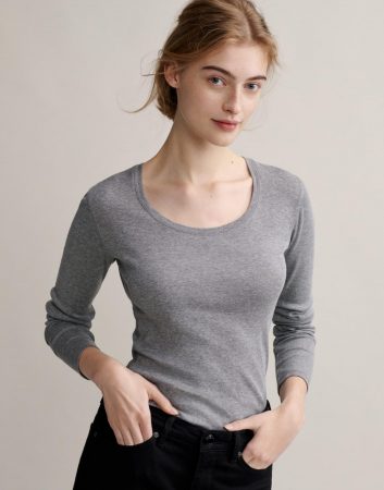 Dames OPUS Fashion Shirts | Lange Mouw Sorana easy grey